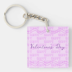 Llavero Día de San Valentín rosa - morado