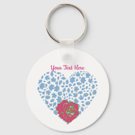 Llavero Día de San Valentín Rosa Romántico Personalizado d