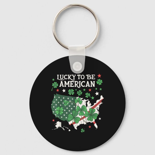 Llavero Día de Shamrock Clover Usa St. Patrick (Anverso)