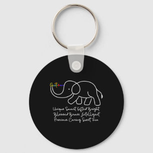 Llavero Día del Conocimiento del Autismo Elefante Regalo d