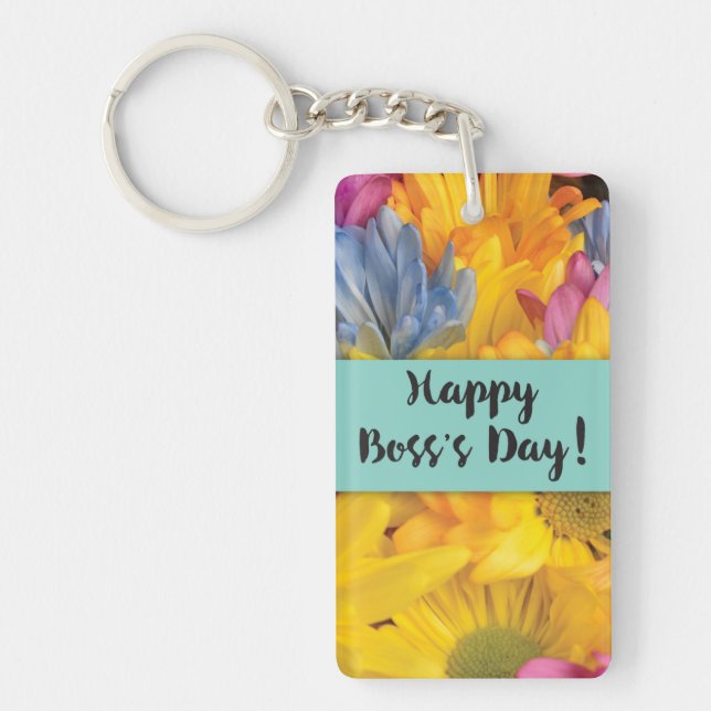 Llavero Día del Jefe gracias Gerbera Daisies (Frente)