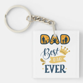 Llavero Día del Naranja Dorado y el Padre Azul Moderno