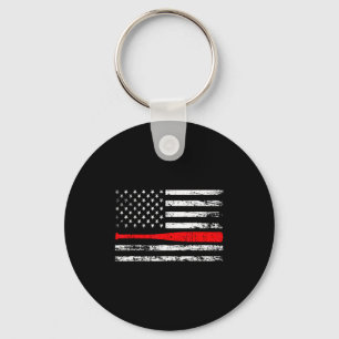Llavero Día del padre béisbol bandera americana desgastada