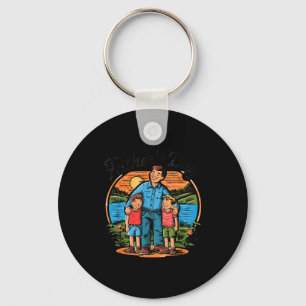 Llavero Día del padre con hijos Feliz idea de diseño para