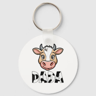 Llavero Día del padre del patrón de vaca de impresión de v