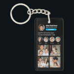 Llavero Día del Padre Foto de Instagram de papá en medios<br><div class="desc">Regalo personalizado del Día del Padre para que tu padre celebre el Día del Padre. Ya sea por un nuevo padre, padrastro, padre viejo y clásico o futuro, la función de texto personalizado te cubrirá. Puede cambiar el texto a su texto deseado y cargar su propia foto personalizado. Consigue algo...</div>