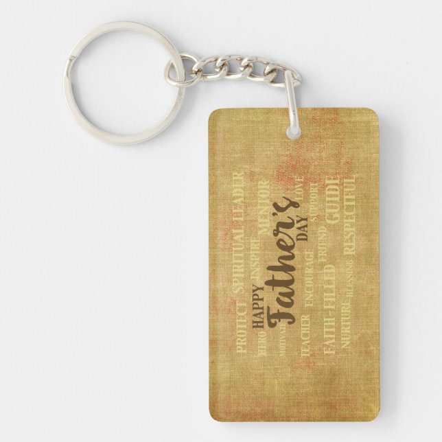 Llavero Día del Padre Religioso, cualidades del Padre (Frente)