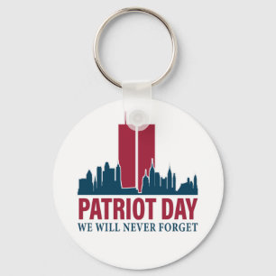 Llavero Día del Patriota; nunca olvidaremos