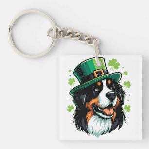 Llavero Día del Perro Bernés Irlandés Leprechaun Gorra St 