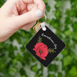 Llavero Día del Recuerdo Personalizado Red Poppy Keychain