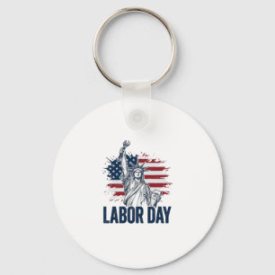 Llavero Día del Trabajo Estatua de la Libertad Diseño Patr