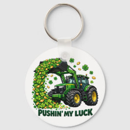 Llavero Día divertido de San Patricio tractor divertido