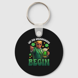Llavero Día divertido de San Patricio Trump deja que comie
