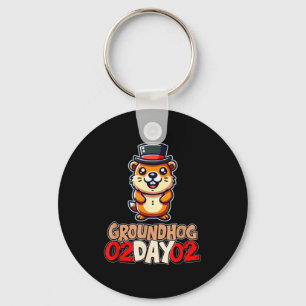 Llavero Día divertido y feliz de la marmota 2 de febrero F