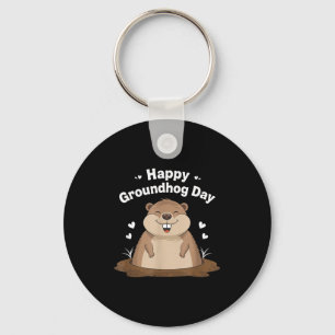 Llavero Día Feliz de la Marmota Divertida Marmota L