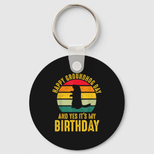 Llavero Día Feliz de la Marmota y Sí Es Mi Cumpleaños Dive