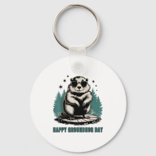 Llavero Día Feliz de la Marmota y Sí es mi Cumpleaños Dive