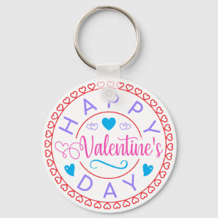 Llavero Día Feliz de San Valentín Diseño de Círculo-67127
