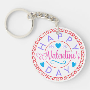 Llavero Día Feliz de San Valentín Diseño de Círculo-67127