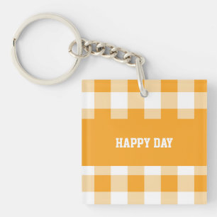 Llavero Día feliz del patrón de Gingham