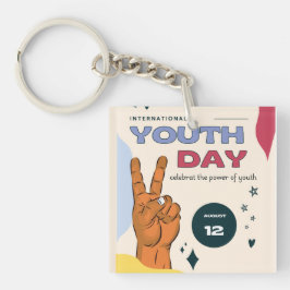 Llavero Día Internacional de la Juventud, 12 de agosto,