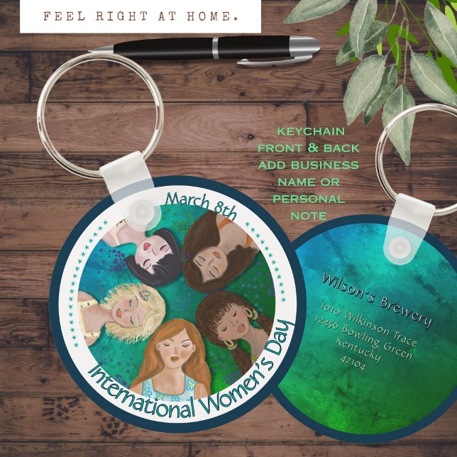 Llavero Día Internacional de la Mujer con diferentes perso (International Women's Day with Diverse Characters Keychain)