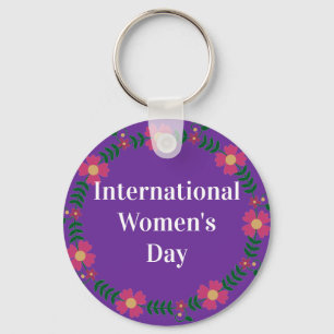 Llavero Día Internacional de la Mujer Púrpura