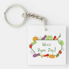 Llavero Día Mundial de la Vegetariana Minimalista