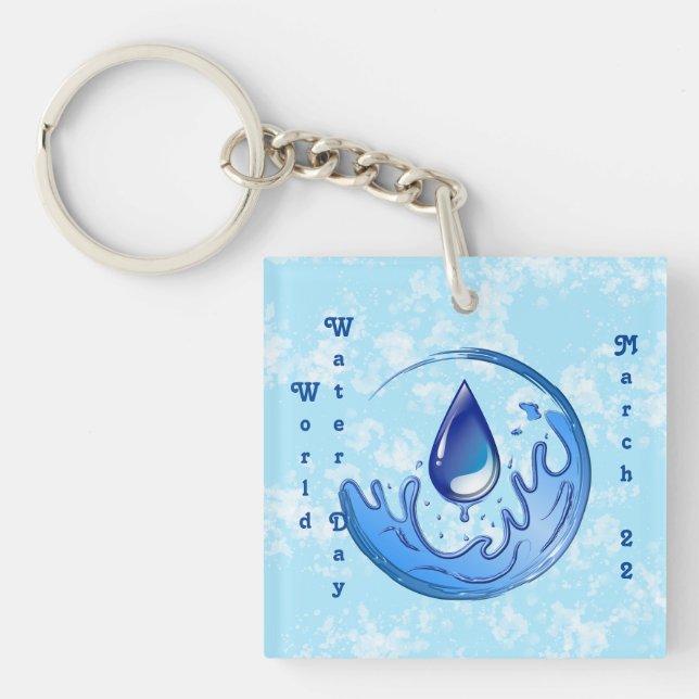 Llavero Día Mundial del Agua Salvar el Agua Salvar la Tier (Frente)