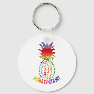 Llavero Día Mundial del Cáncer Conciencia Frase Piña