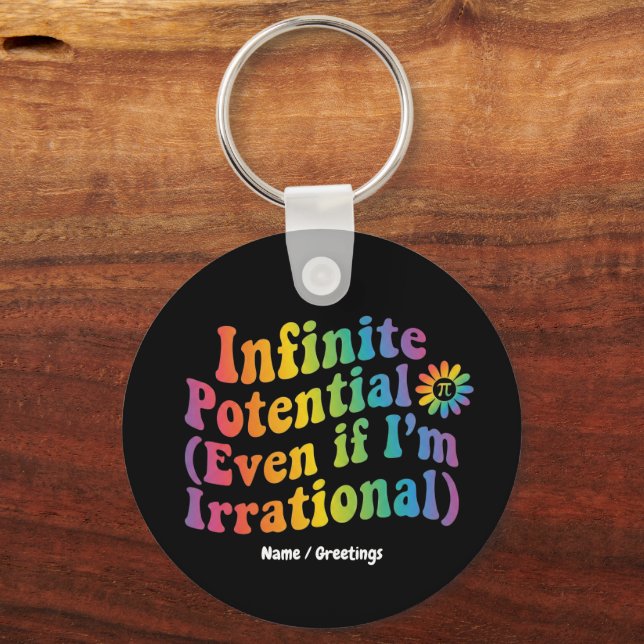 Llavero Día Retro del Pi Irracional de Potencial Infinito  (Anverso)
