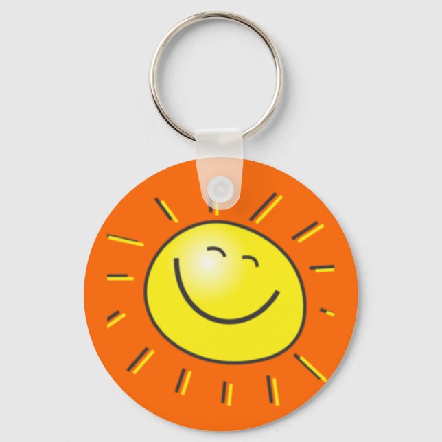 Llavero Día soleado, sol sonriente, ¡Día para sonreír! (Anverso)