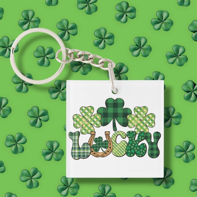 Llavero Día Verde de Lucky St Patricks (Green Lucky St Patricks Day Keychain)