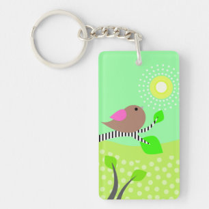 Llavero Día y noche de pájaro y sol