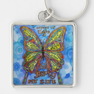 Llavero Diabetes arcoiris Mariposa Apoyo Encanto Keychain