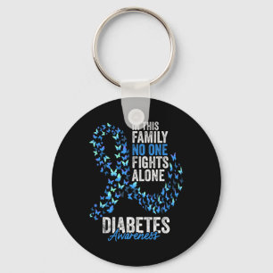 Llavero Diabetes Awareness Month Butterflies Cinta azul