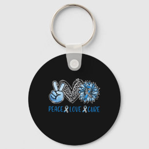 Llavero Diabetes Conciencia Paz Cure Leopard Blue Su
