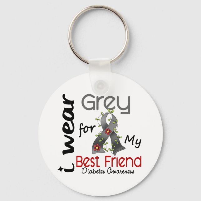 Llavero Diabetes Que Uso Gris Para Mi Mejor Amigo 43 (Anverso)