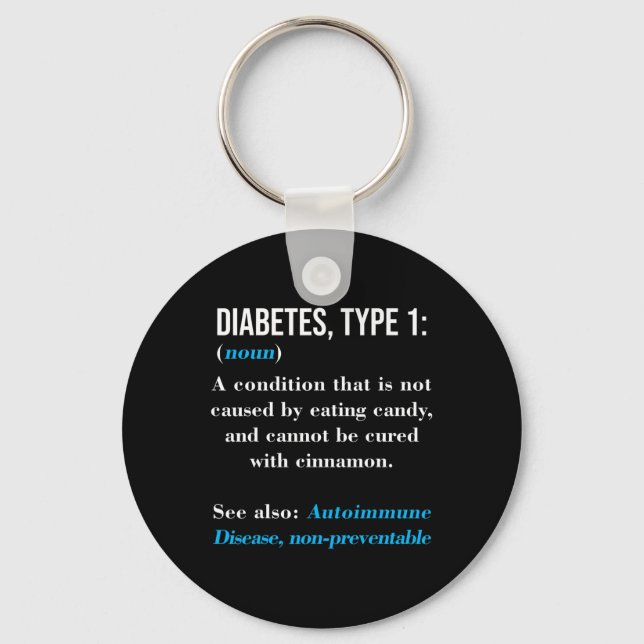 Llavero Diabetes Tipo 1 Definición Enfermedad autoinmune (Anverso)