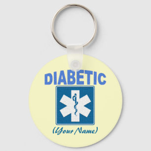 LLAVERO DIABETIC KEYCHAIN CON SU NOMBRE