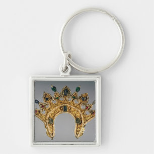 Llavero Diadema rusa, oro fijado con las perlas