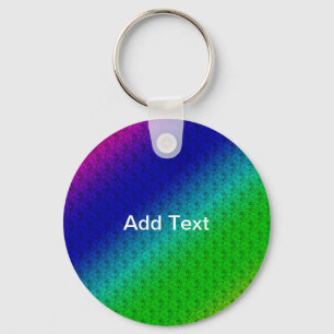 Llavero Diag Gradiente Arcoiris Patrón floral Verde Azul