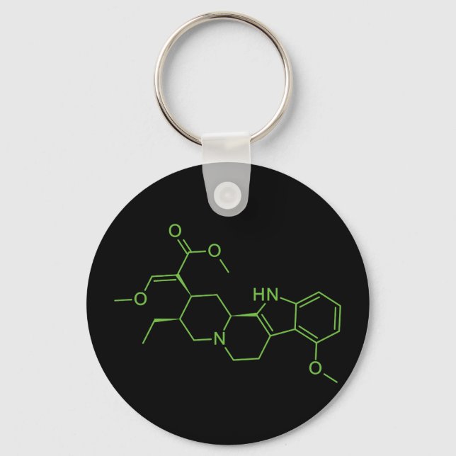 Llavero Diagrama de Química de la Molécula de Mitraginina  (Anverso)