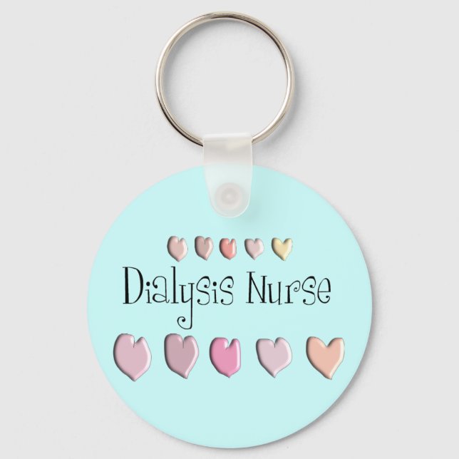 Llavero Diálisis Nurse Hearts Design Gifts (Anverso)