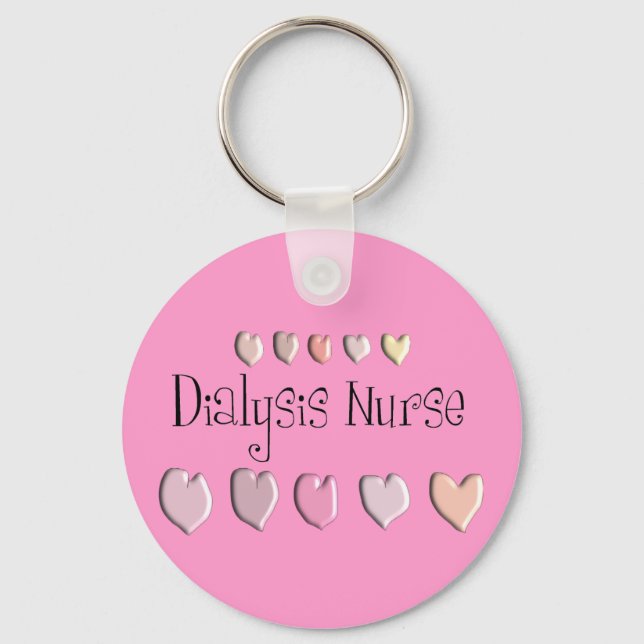 Llavero Diálisis Nurse Hearts Design Gifts (Anverso)