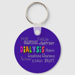 Llavero Diálisis Terminología Regalos Keychain púrpura