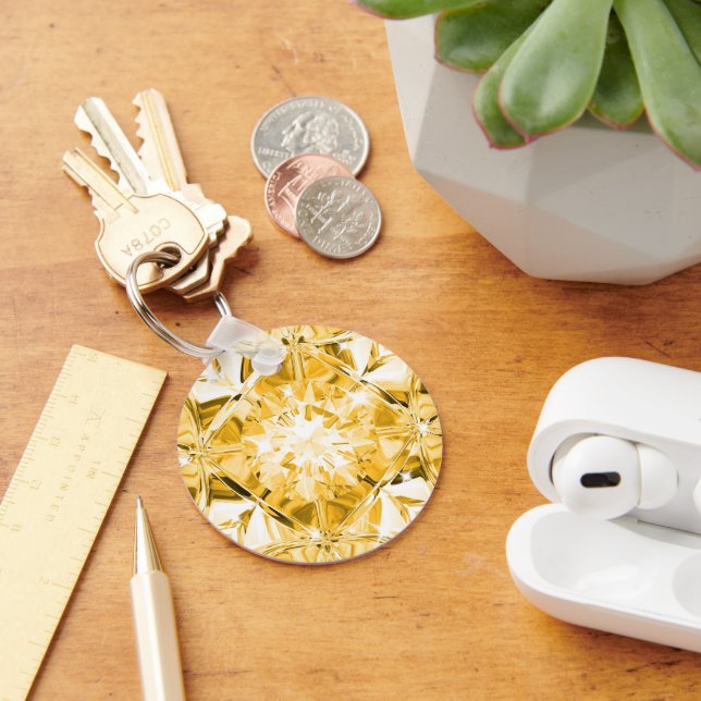 Llavero Diamante Amarillo Único Nombre Personalizado Moder (Escritorio )
