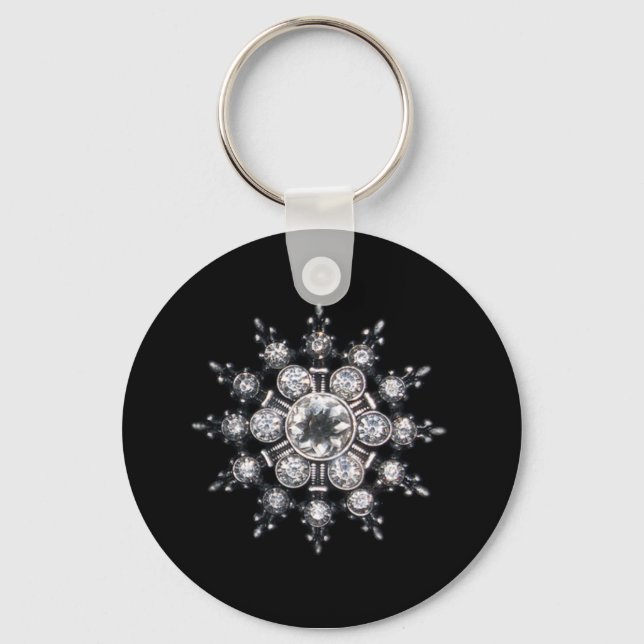Llavero Diamante April Crystal Birthstone Snowflake Jewey (Anverso)