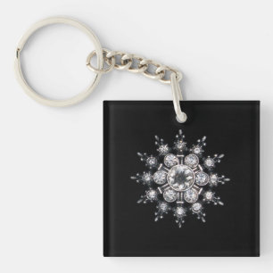 Llavero Diamante April Crystal Birthstone Snowflake Jewey