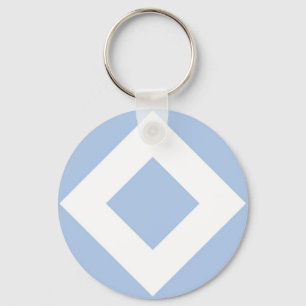 Llavero Diamante azul claro, frontera blanca intrépida